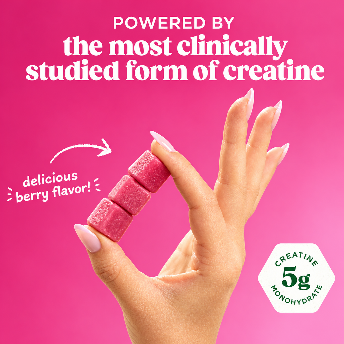 HerFuel Creatine Gummies Berry Flavored 36 Capsules