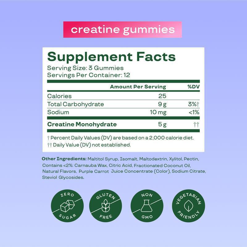 HerFuel Creatine Gummies Berry Flavored 36 Capsules